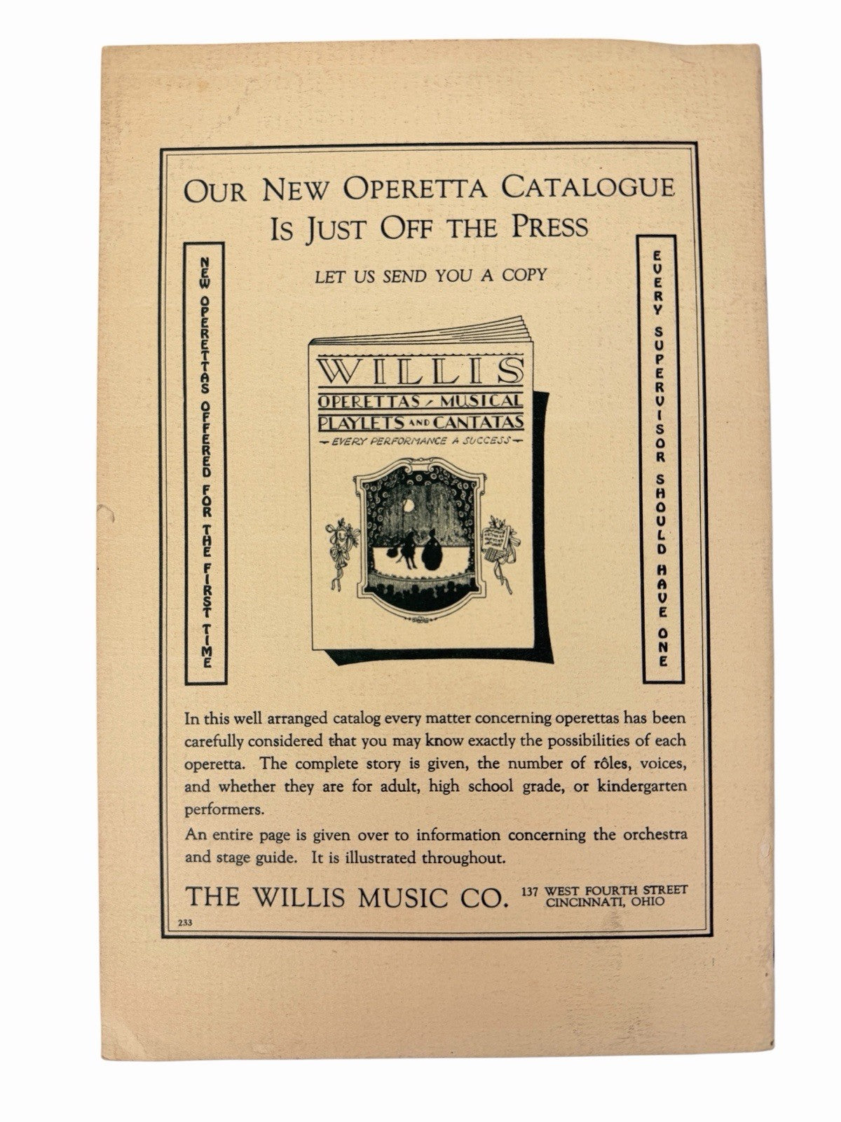 May H Brahe DAME DURDEN’S SCHOOL Sheet Music Operetta WILLIS MUSIC CO D+G Hauman