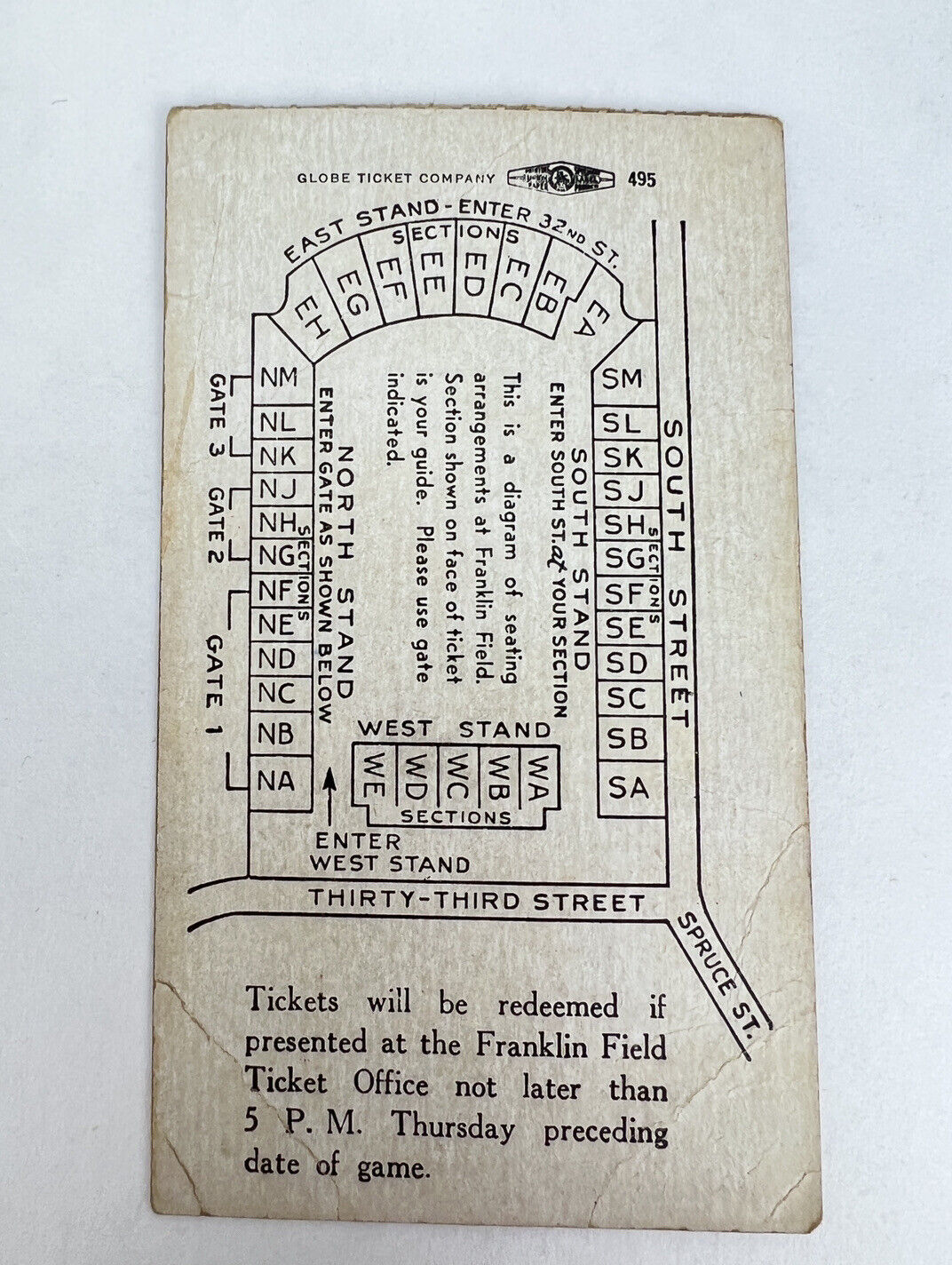 2 Vintage 1945 PENN Football Game Tickets VS NAVY Oct 27 & CORNELL Nov 24 NCAA