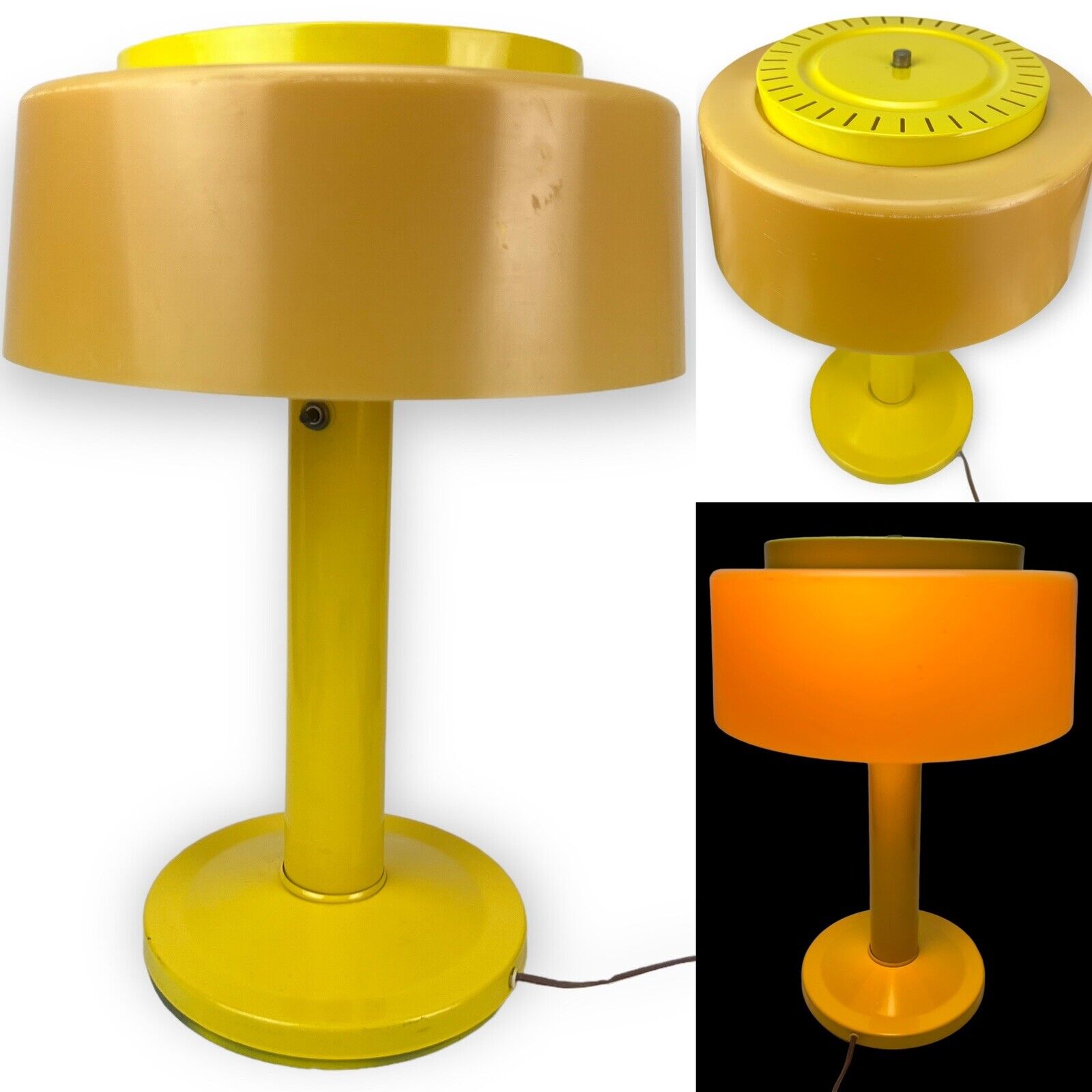 Vintage table light with plastic hood, hotsell 70s