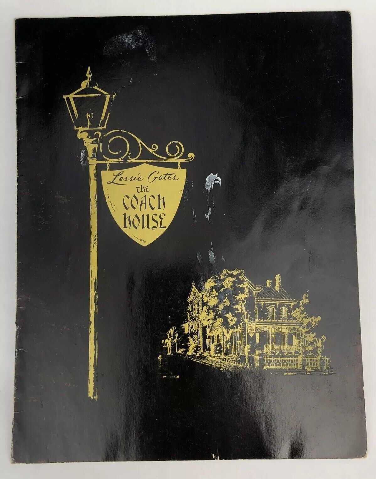 LESSIE GATES COACH HOUSE Vintage MENU 1960’s Original Memphis Tennessee Murder