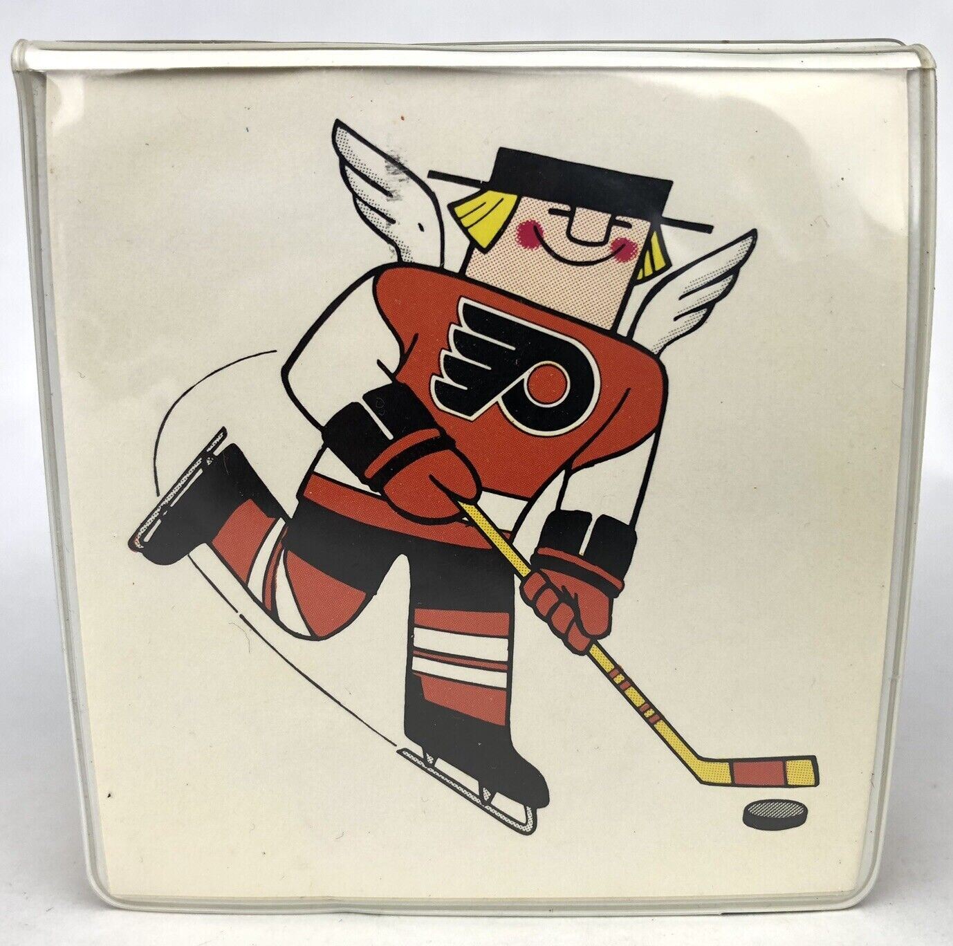 VINTAGE 1970’s Freddy Flyer PHILADELPHIA FLYERS Desk Pad Case W/ Paper