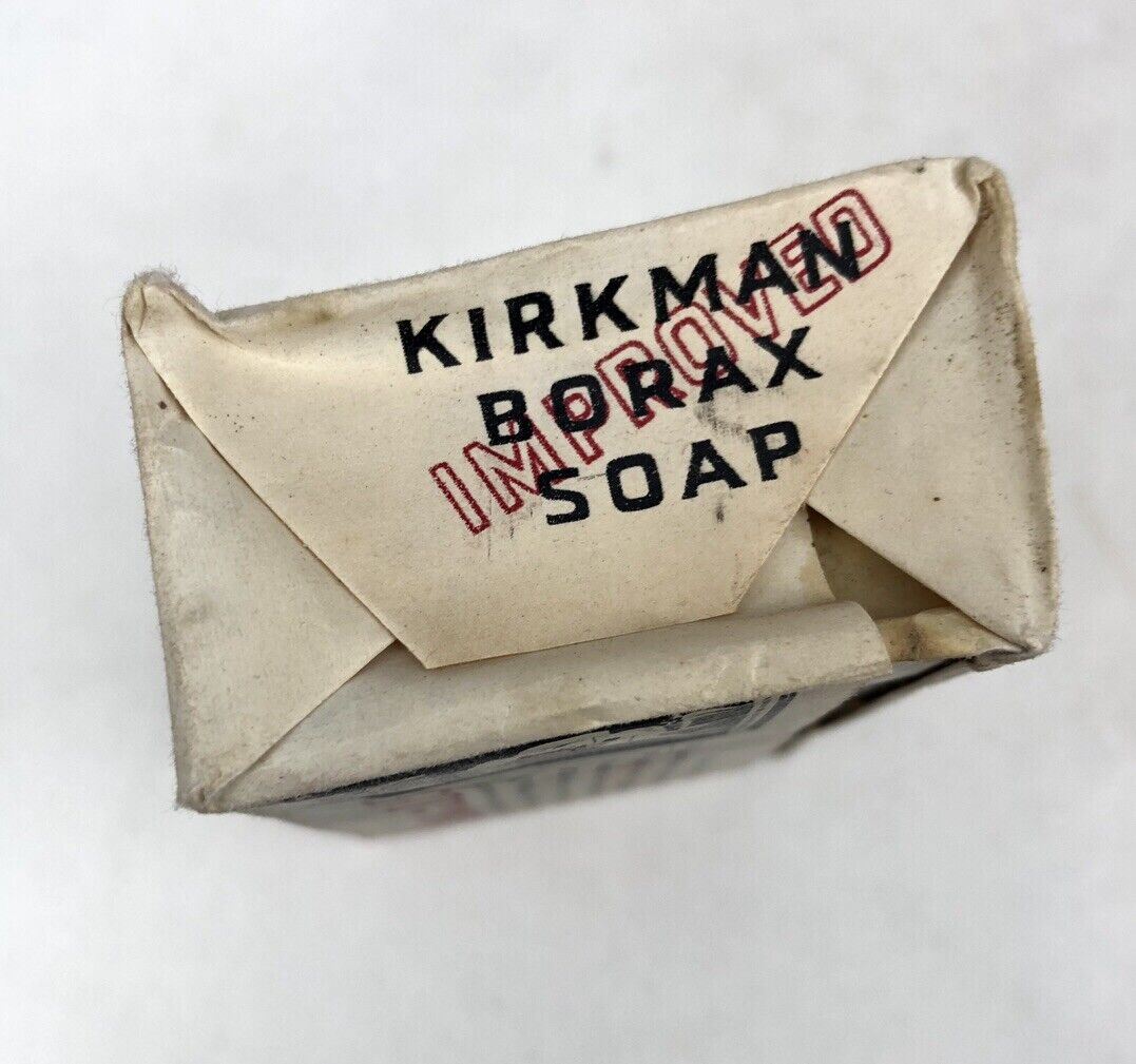 Vintage 1940’s KIRKMAN BORAX Soap Bar UNUSED NEW NOS Coupon COLGATE Flakes Ad