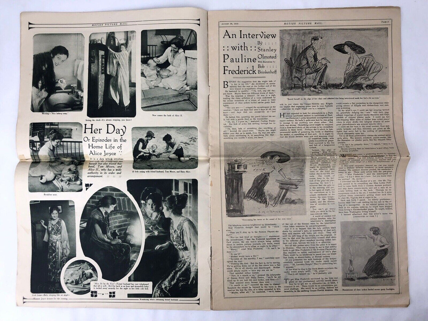 1916 MOTION PICTURE MAIL Magazine Vol 1 #11 ANITA STEWART Silent Film Movie