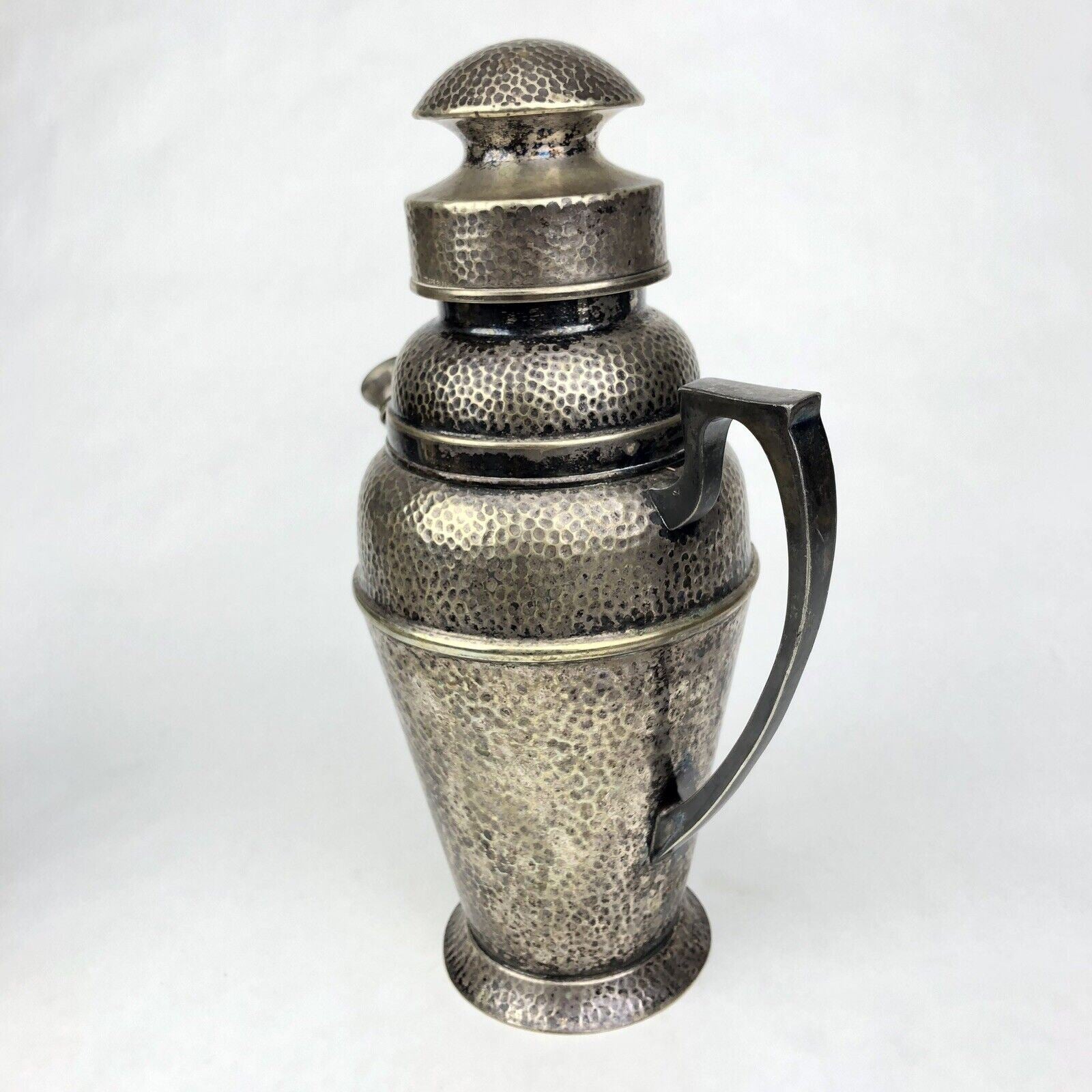 1920s BERNARD RICE’S SONS Apollo EPNS Hammered Silver Plate Cocktail Shaker 4361