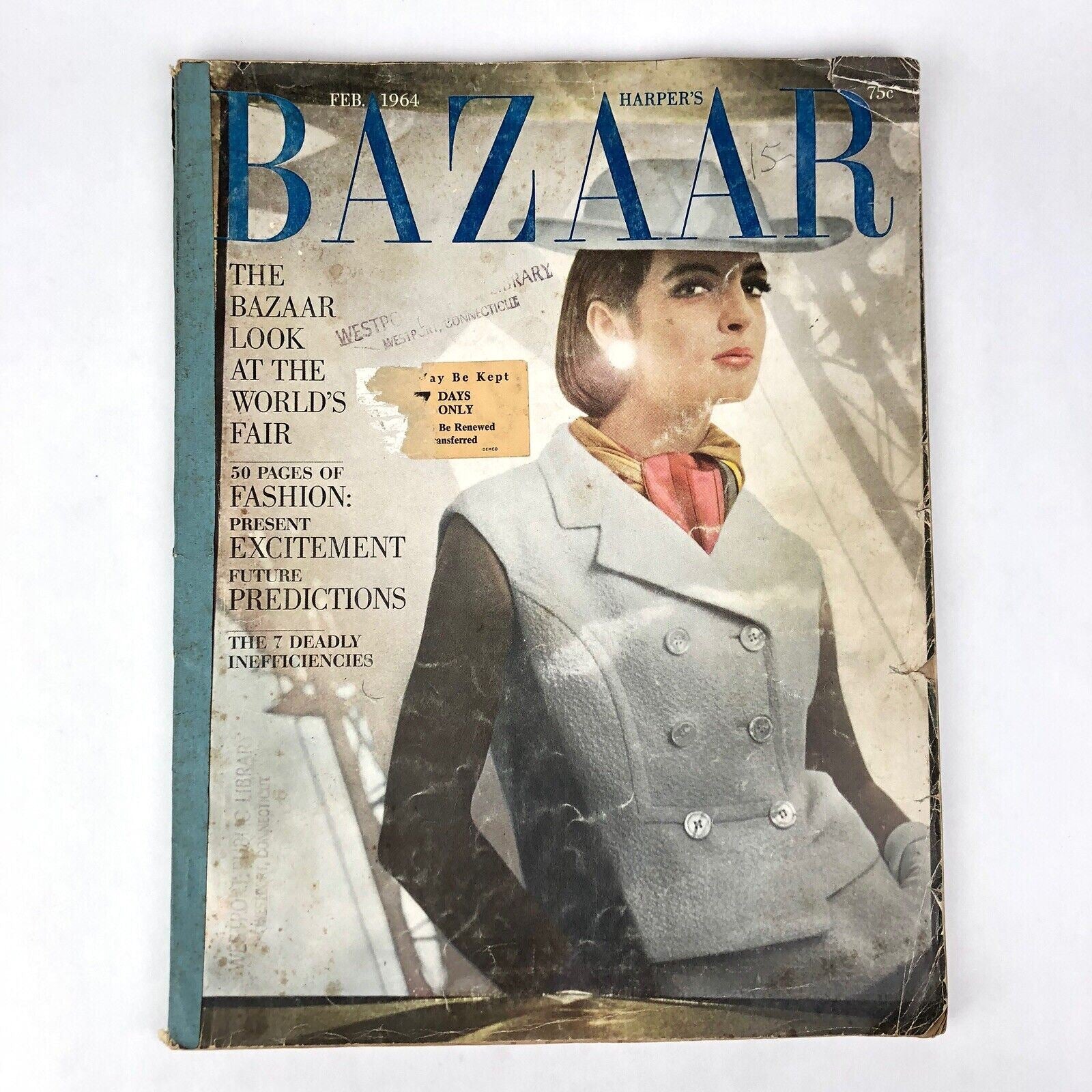 Vintage HARPER'S BAZAAR Magazine FEBRUARY 1964 Worlds Fair FASHION 