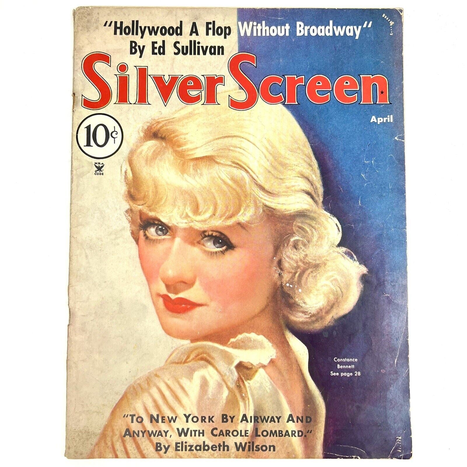 SILVER SCREEN Magazine APRIL 1935 Constance Bennett ED SULLIVAN Carole Lombard