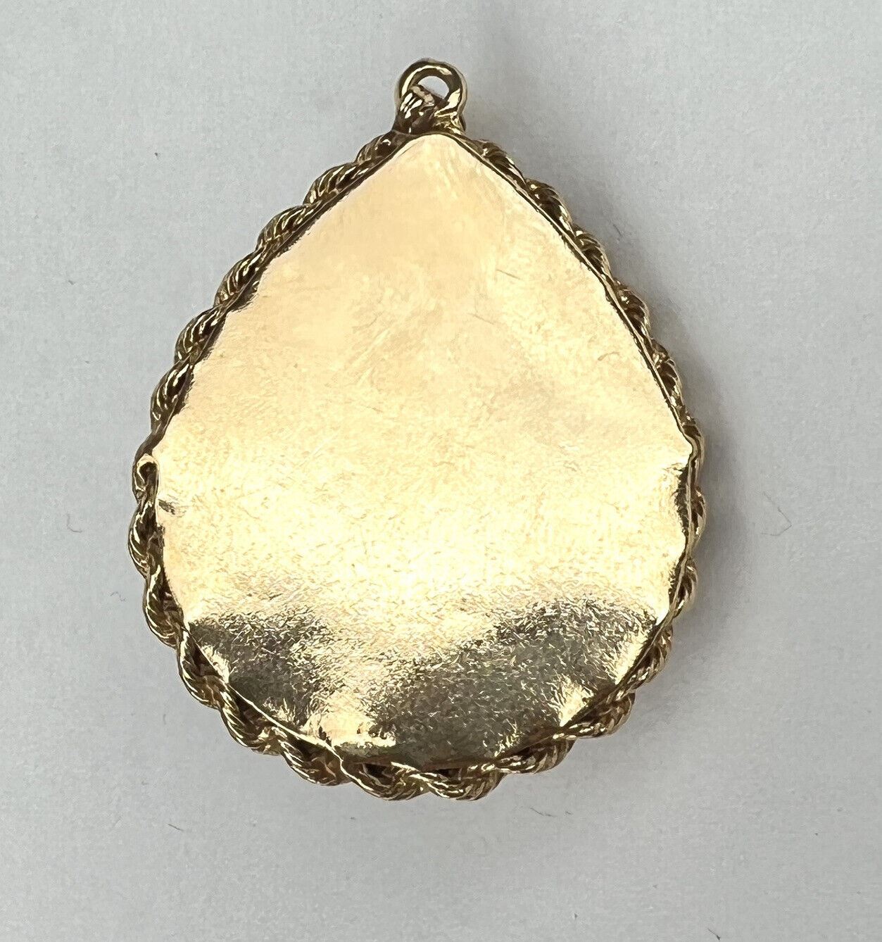 Vintage 14k Yellow Gold Rope Amethyst & Seed Pearl PHOTO LOCKET PENDANT Charm