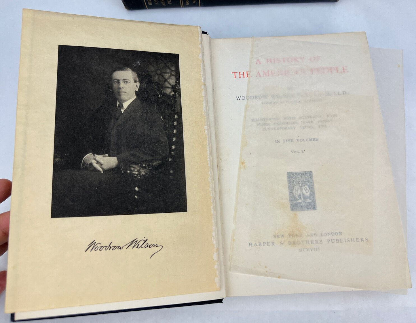 History of the American People by Woodrow Wilson 1902 Volumes I-V (5 Book Set)