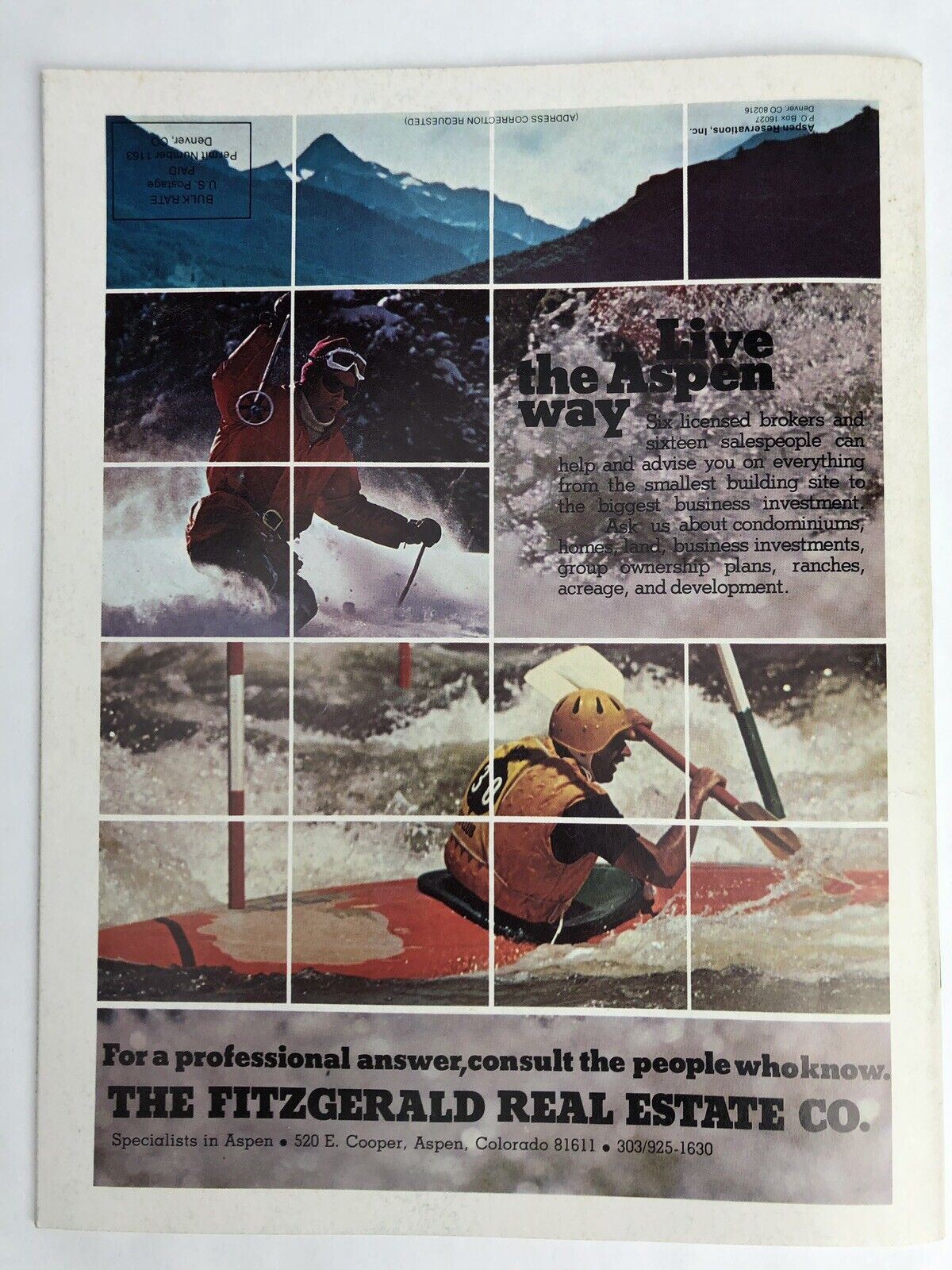 Vintage ASPEN Vacation Guide 1977 Snowmass Summer Fall CATALOG Ski Off Season