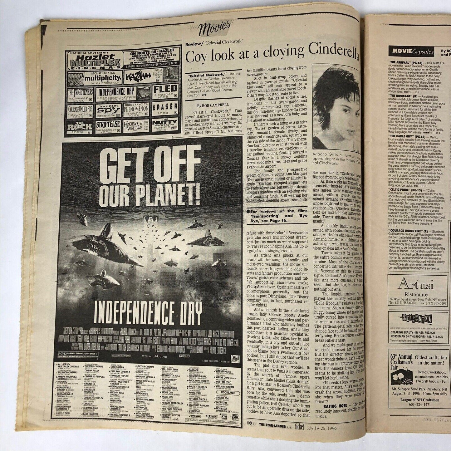 KISS 1996 COVER & ARTICLE Newspaper Oversize Magazine THE TICKET Star Ledger NJ