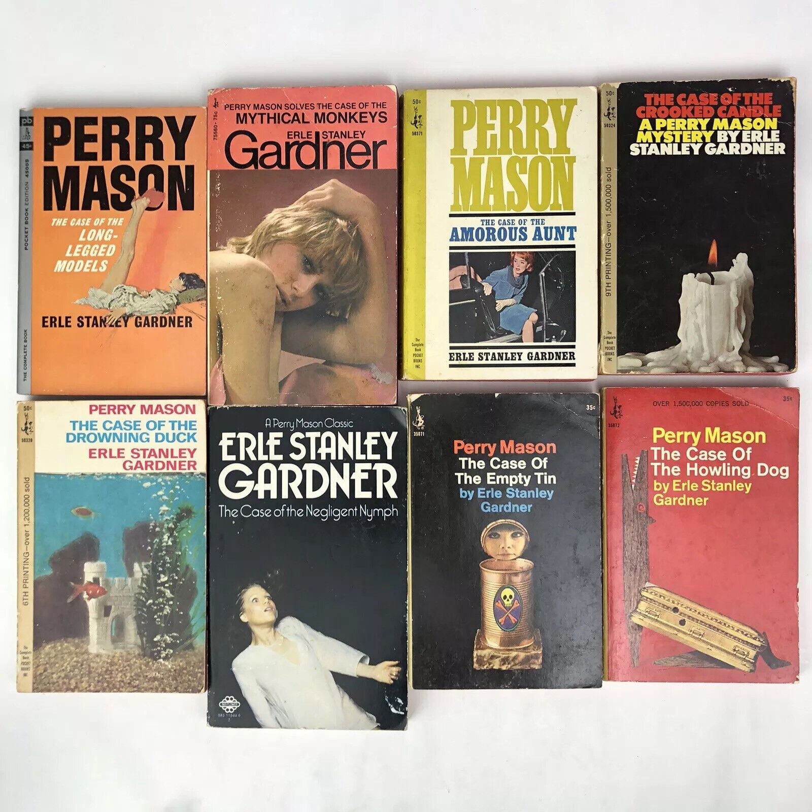 Vintage 1960’s Erle Stanley Gardner PERRY MASON MYSTERY Lot of 8 Pocket Books
