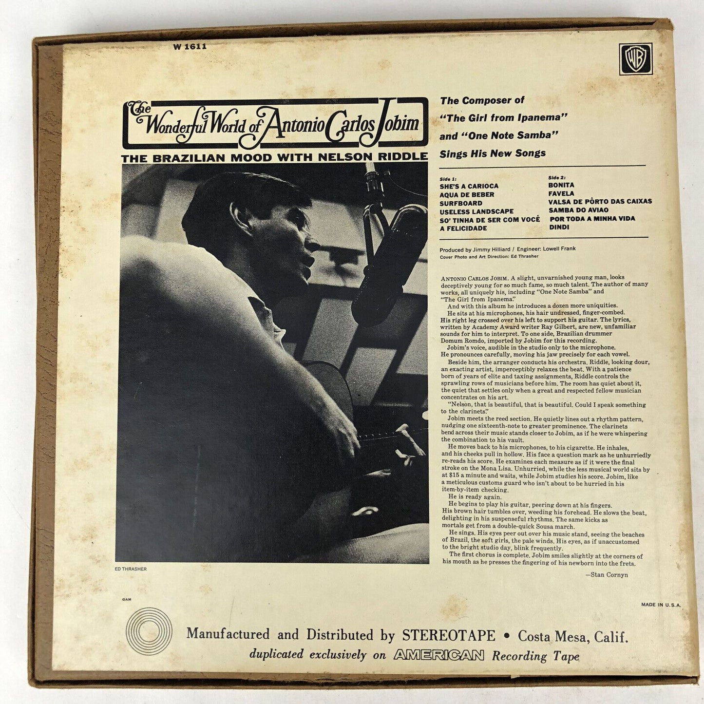 ANTONIO CARLOS JOBIM Wonderful World of REEL to REEL 4-Track Tape 7.5 ips