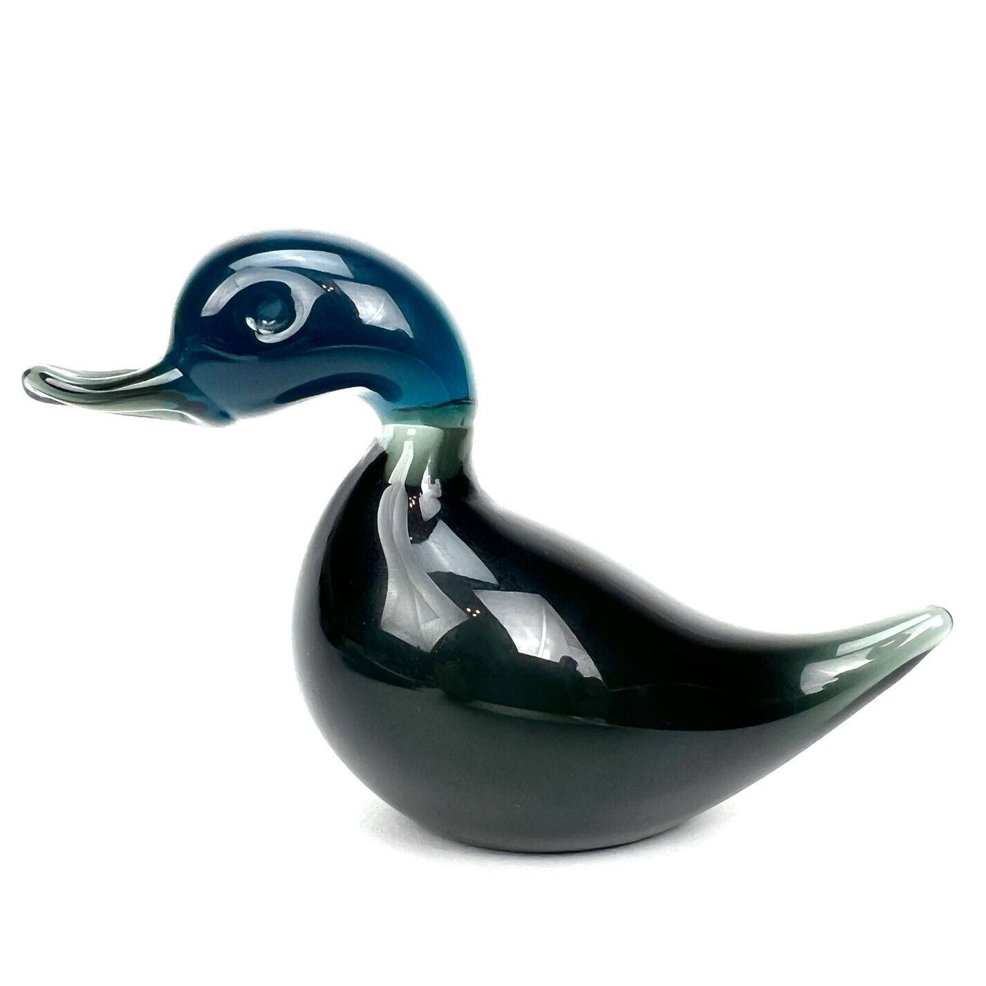Vintage MCM 1960’s Jaakko Niemi for Nuutajarvi Notsjo GLASS MALLARD DUCK Finland