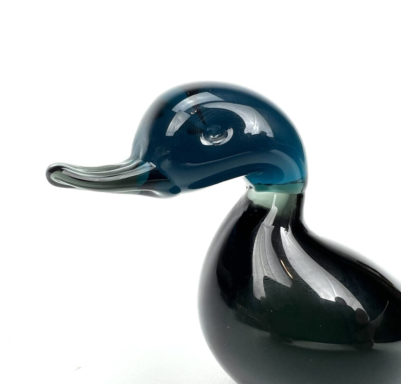 Vintage MCM 1960’s Jaakko Niemi for Nuutajarvi Notsjo GLASS MALLARD DUCK Finland