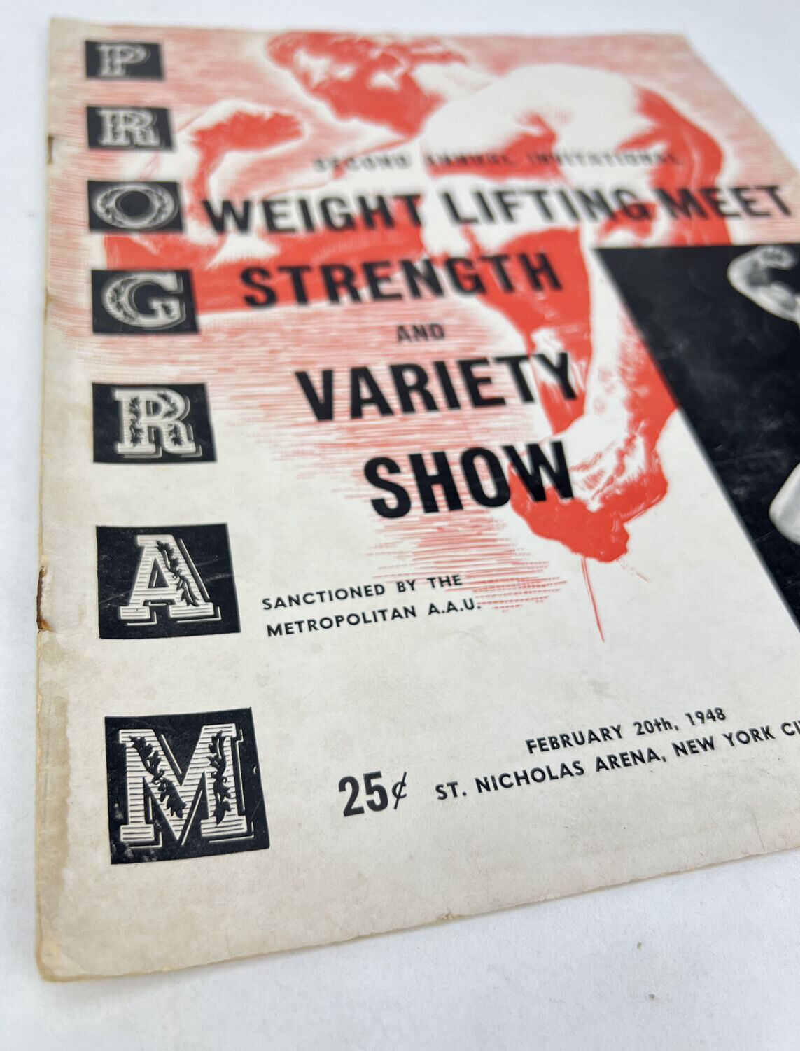 Vintage 1948 2nd Annual WEIGHT LIFTING MEET Show Program BEEFCAKE Bodybuilder