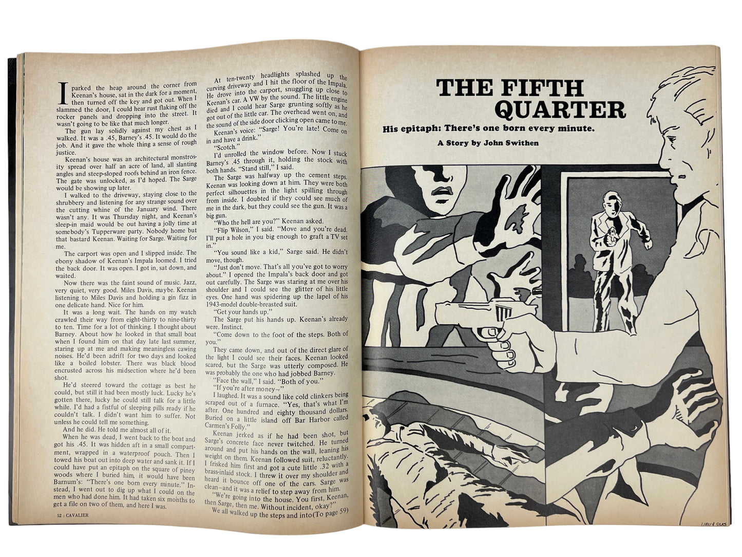 CAVALIER MAGAZINE April 1972 w/ Stephen King (John Swithen) THE FIFTH QUARTER