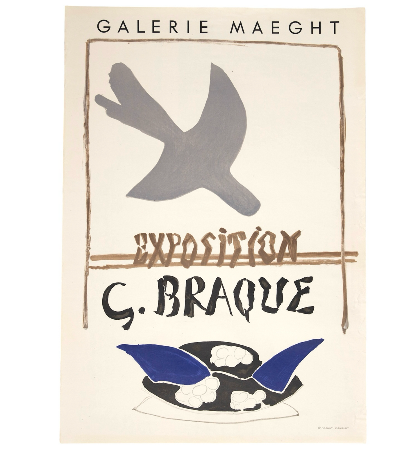 GEORGES BRAQUE 1959 EXPOSITION Galerie Maeght VINTAGE LITHOGRAPH POSTER Mourlot