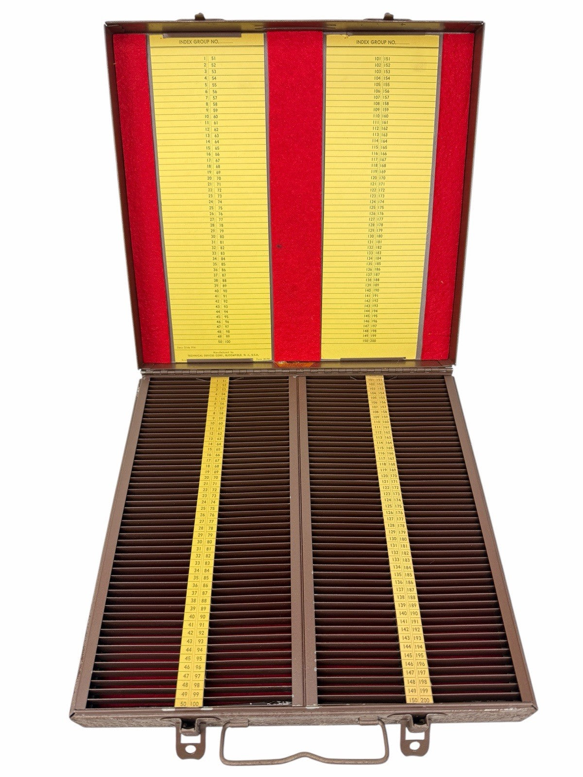 Vintage DECO PHOTO DEVICES Metal Film 35mm Slide 2x2 File Storage Case UNUSED