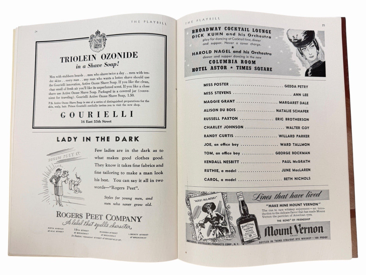 February 1942 Alvin Theatre Playbill Lady In The Dark Gertrude Lawrence Broadway