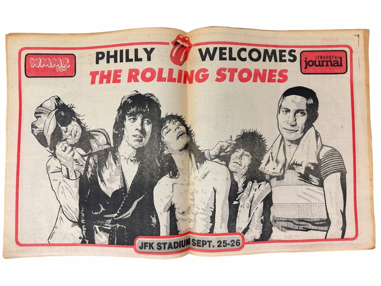 ROLLING STONES Sept 25, 1981 Philadelphia Journal NEWSPAPER Poster & 13pg Spread