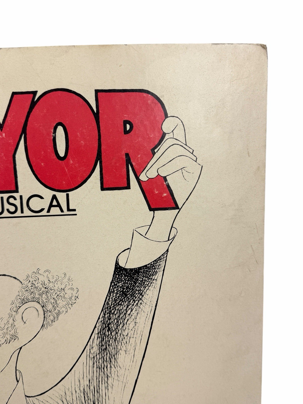 1985 MAYOR The Musical CARDBOARD POSTER Signed HIRSCHFELD Edward Koch