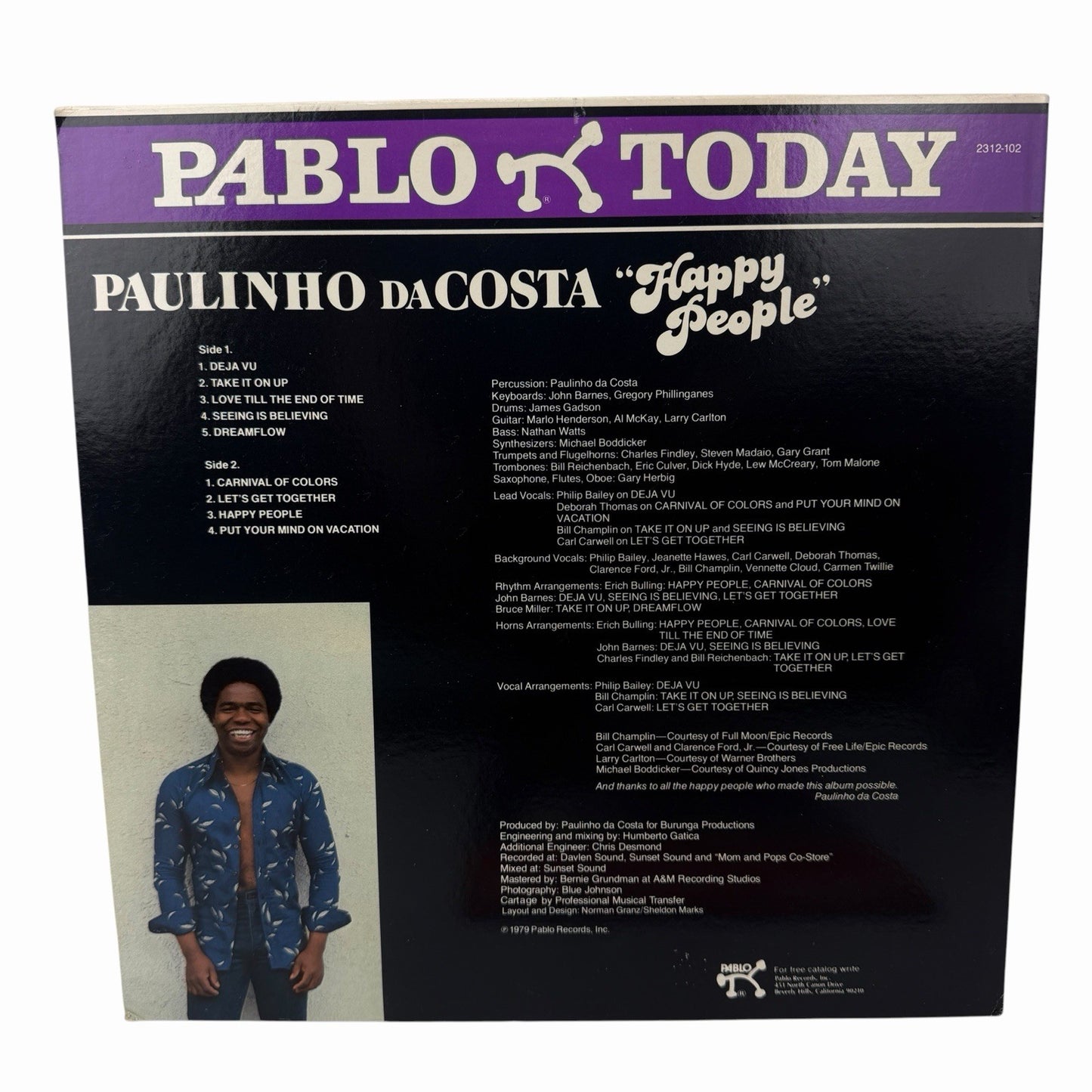 Paulinho Da Costa ‎- Happy People LP 1979 1st Pressing NM Vinyl Soul Jazz Funk