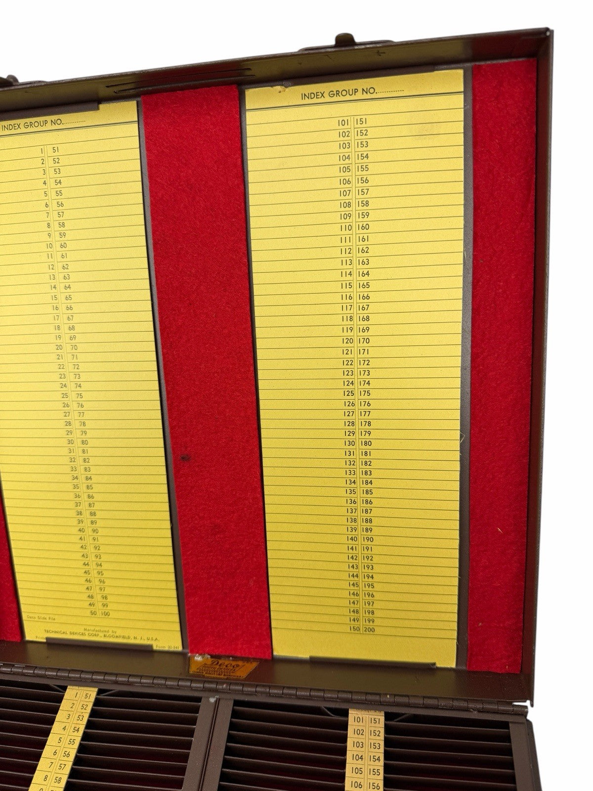Vintage DECO PHOTO DEVICES Metal Film 35mm Slide 2x2 File Storage Case UNUSED