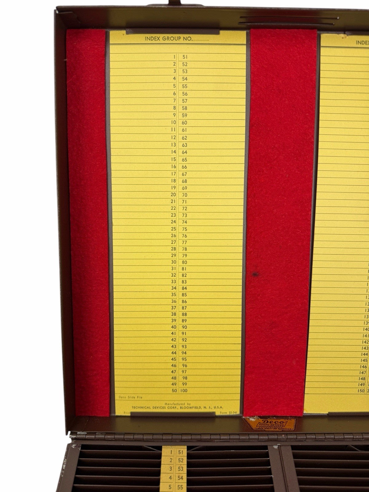 Vintage DECO PHOTO DEVICES Metal Film 35mm Slide 2x2 File Storage Case UNUSED