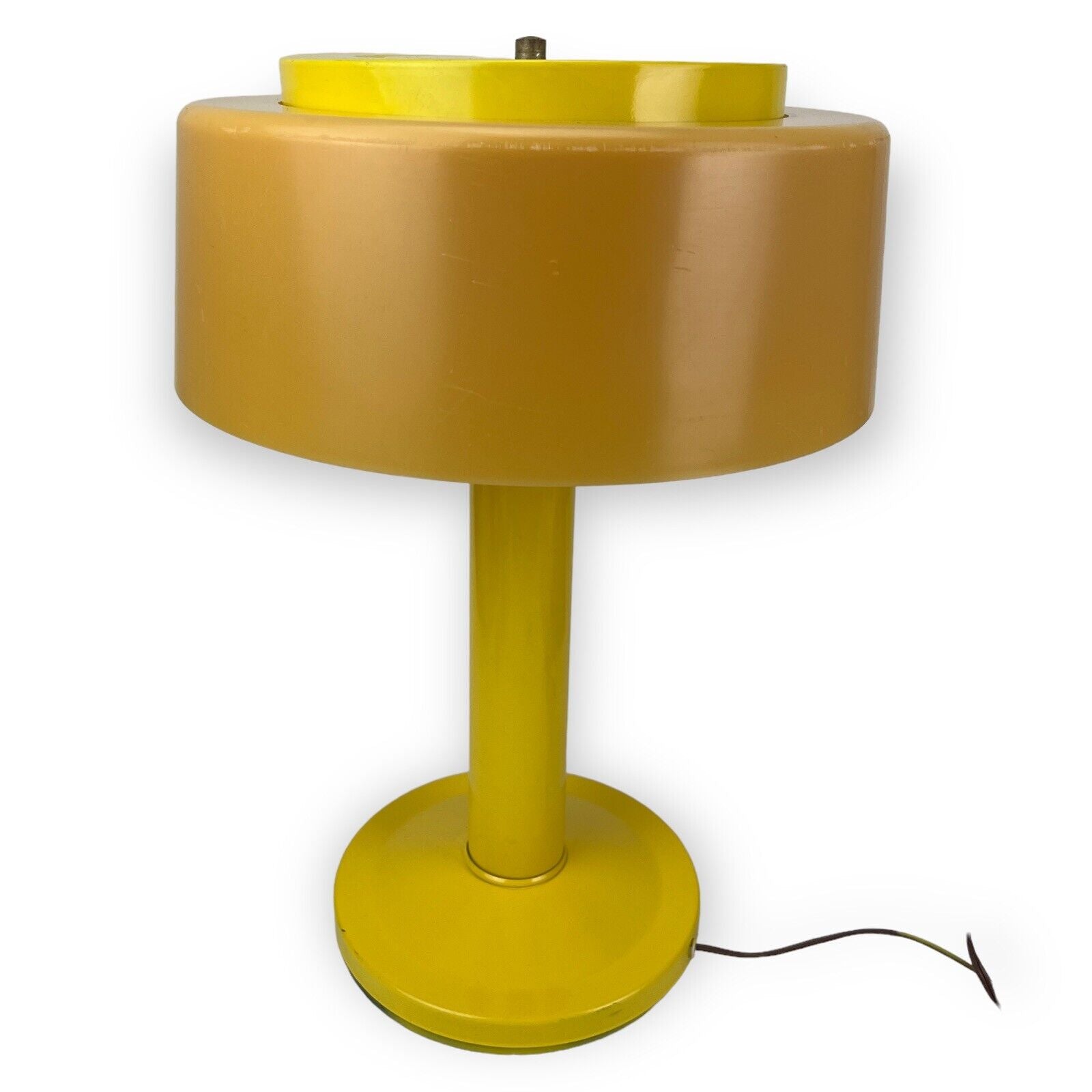 Vintage top table light with plastic hood, 70s