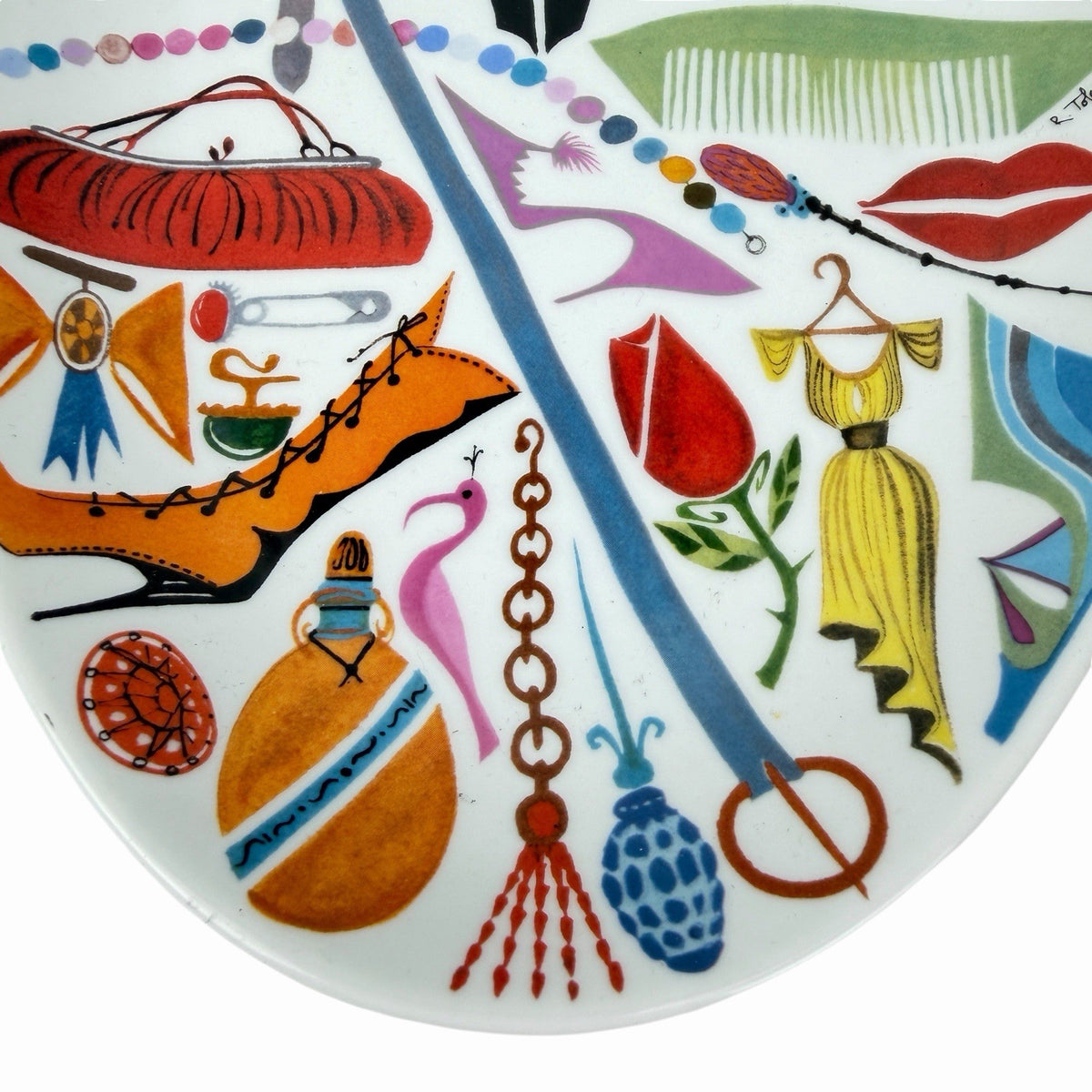 NORDSTROM Fashion Oval SERVING PLATTER Divas Shoes Purses Artist R Toledo Plate