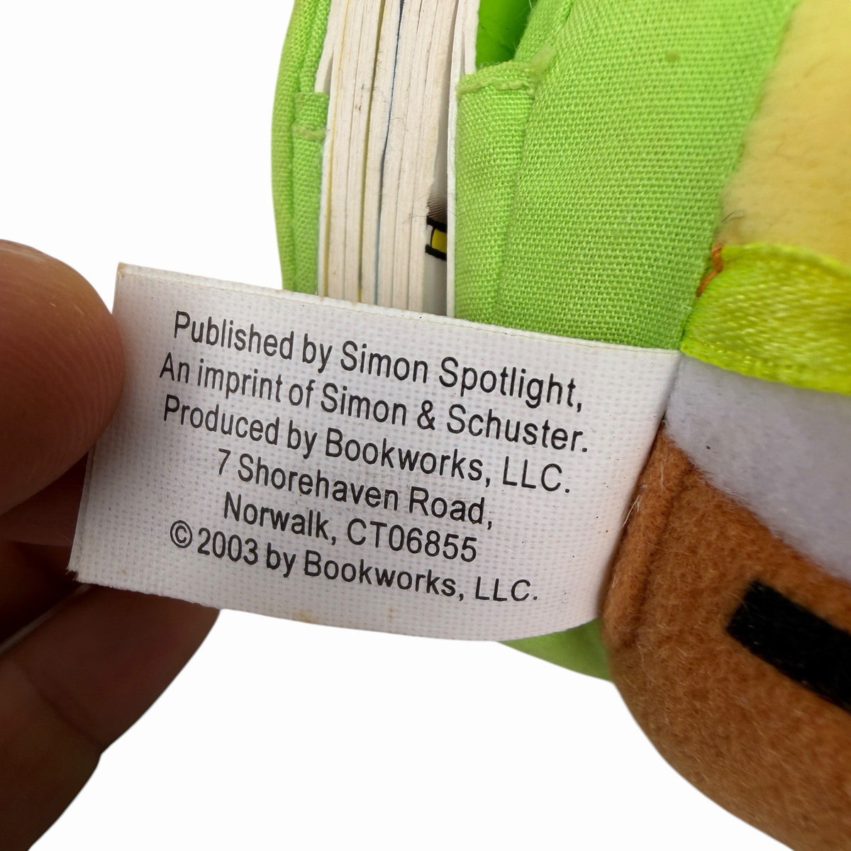 SpongeBob SquarePants BACKPACK BOOK Plush Doll w/Tags 6" Tall Vintage 2003