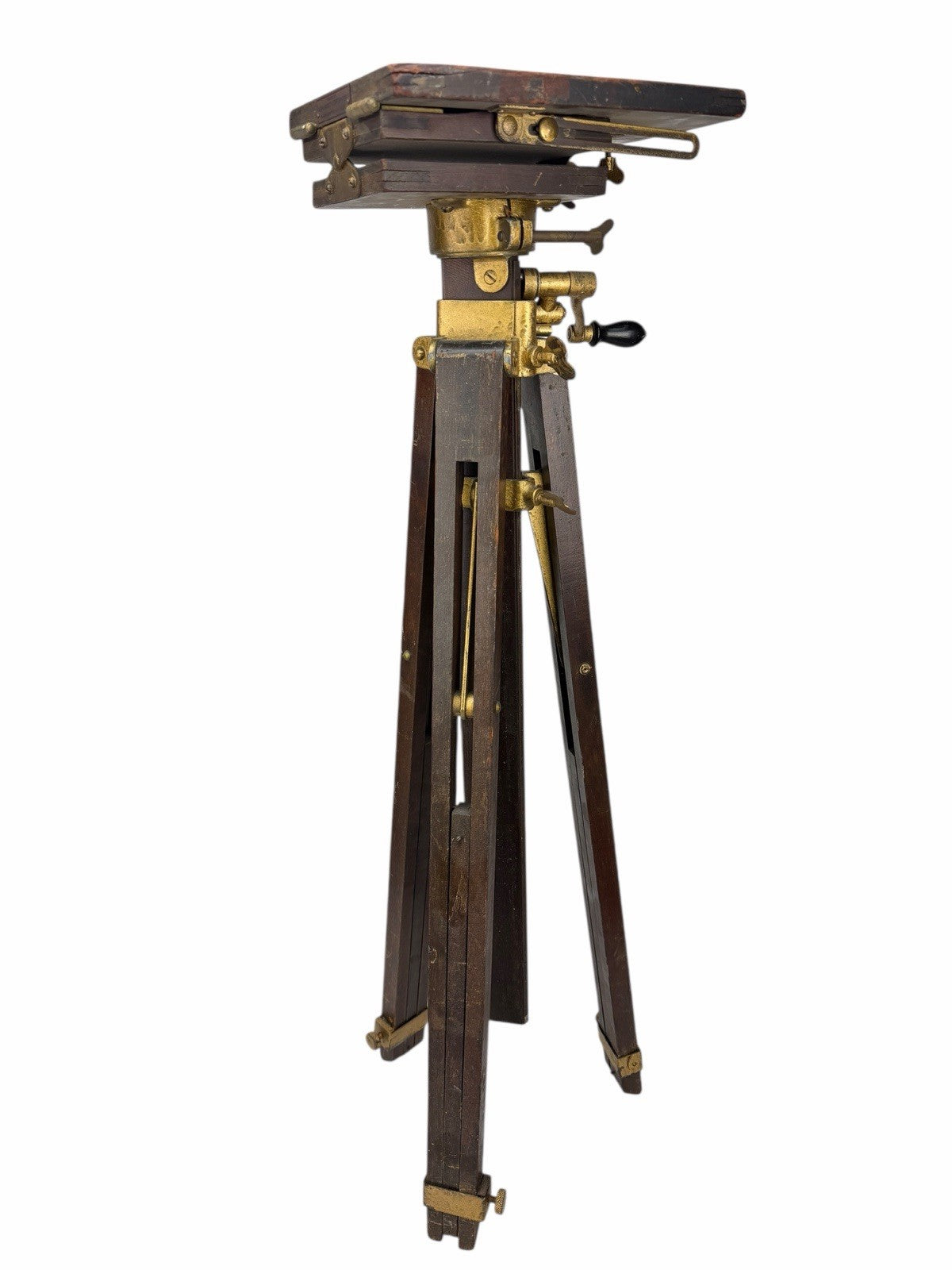 Antique AGFA ANSCO Wood Brass Field Camera TRIPOD Large Format Photography Crank