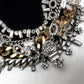 Vintage Y2K JUICY COUTURE Necklace Layered 6-Strand Chain & Crystal Gold Silver