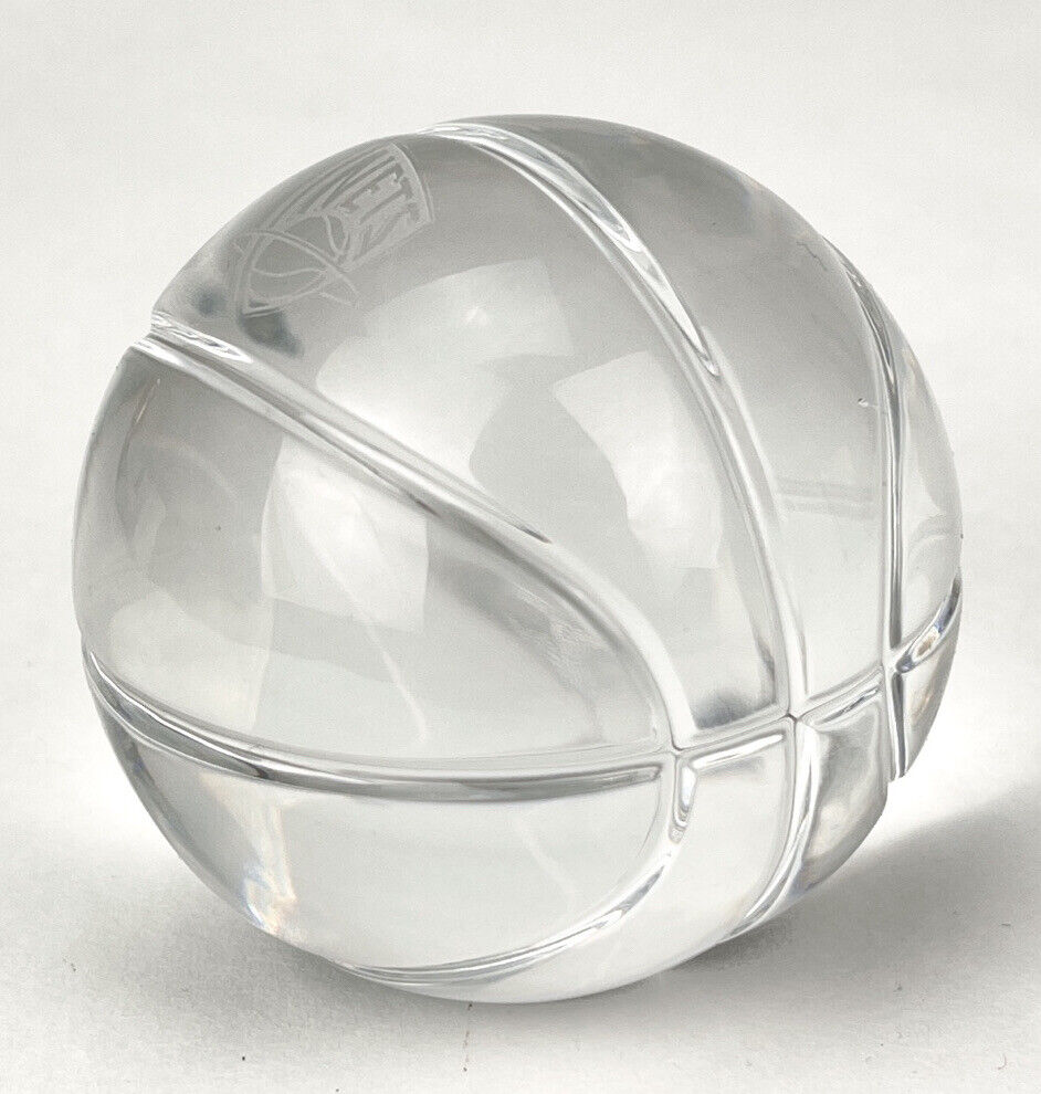 Basketball Paperweights Vintage TIFFANY & CO Crystal Basketball Paperweight w/ NJ NETS Etched ...