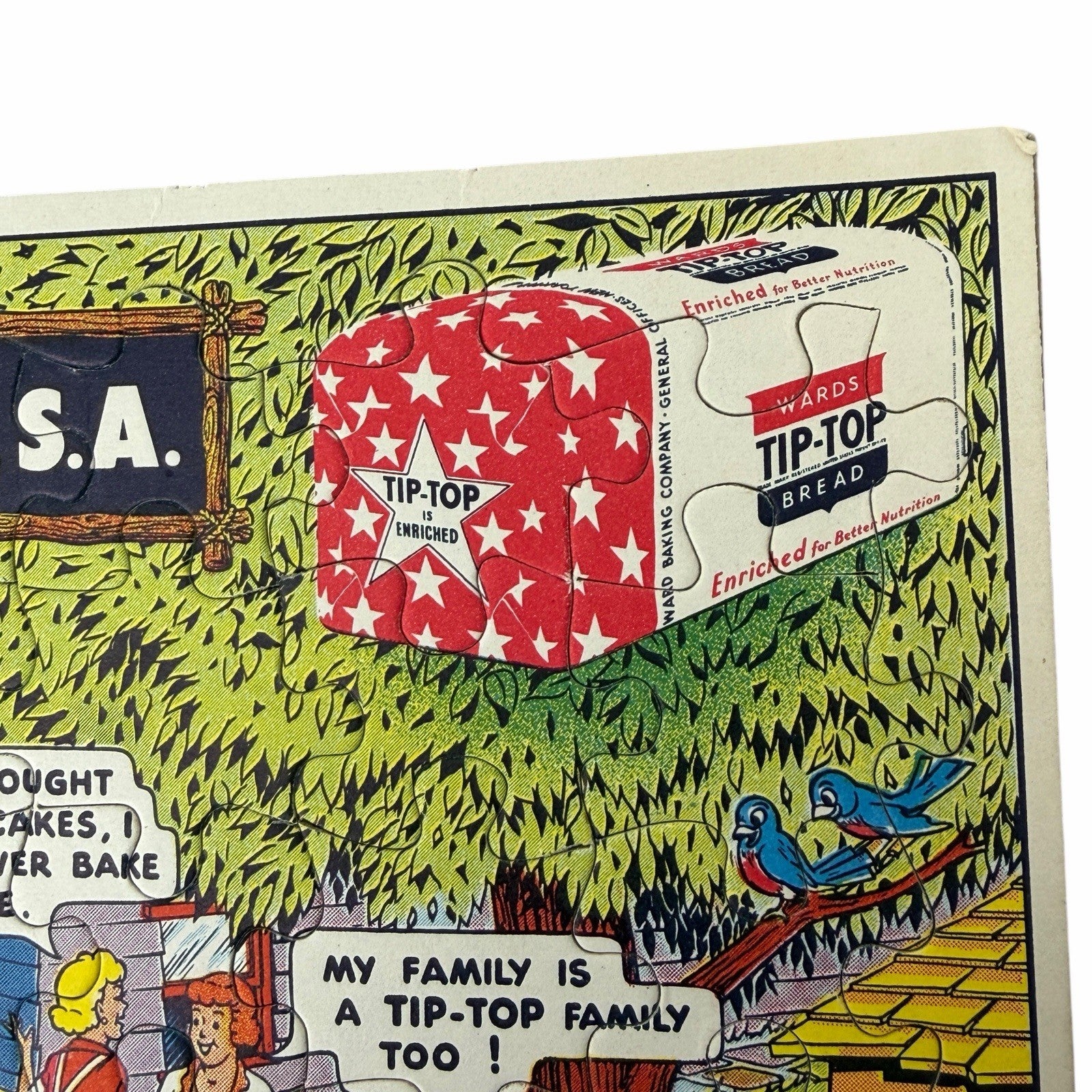 1952 Tip-Top Town USA BREAD Advertising Jigsaw Puzzle + Original Envelope UNUSED