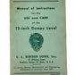 Vintage 1959 C.L. BERGER SONS Instruction Manual 12-INCH DUMPY LEVEL Engineering