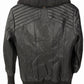 MACKAGE Lambskin Leather & Wool Biker Jacket Lined Coat SIZE SMALL Black