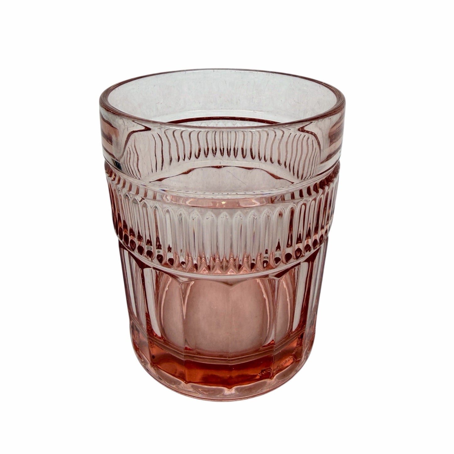 5 Vintage ANCHOR HOCKING Double Old Fashioned Glasses Annapolis Rosewater Pink