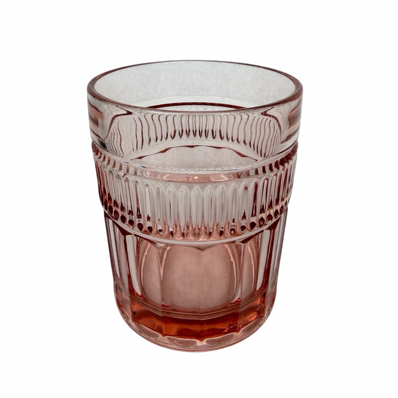 5 Vintage ANCHOR HOCKING Double Old Fashioned Glasses Annapolis Rosewater Pink