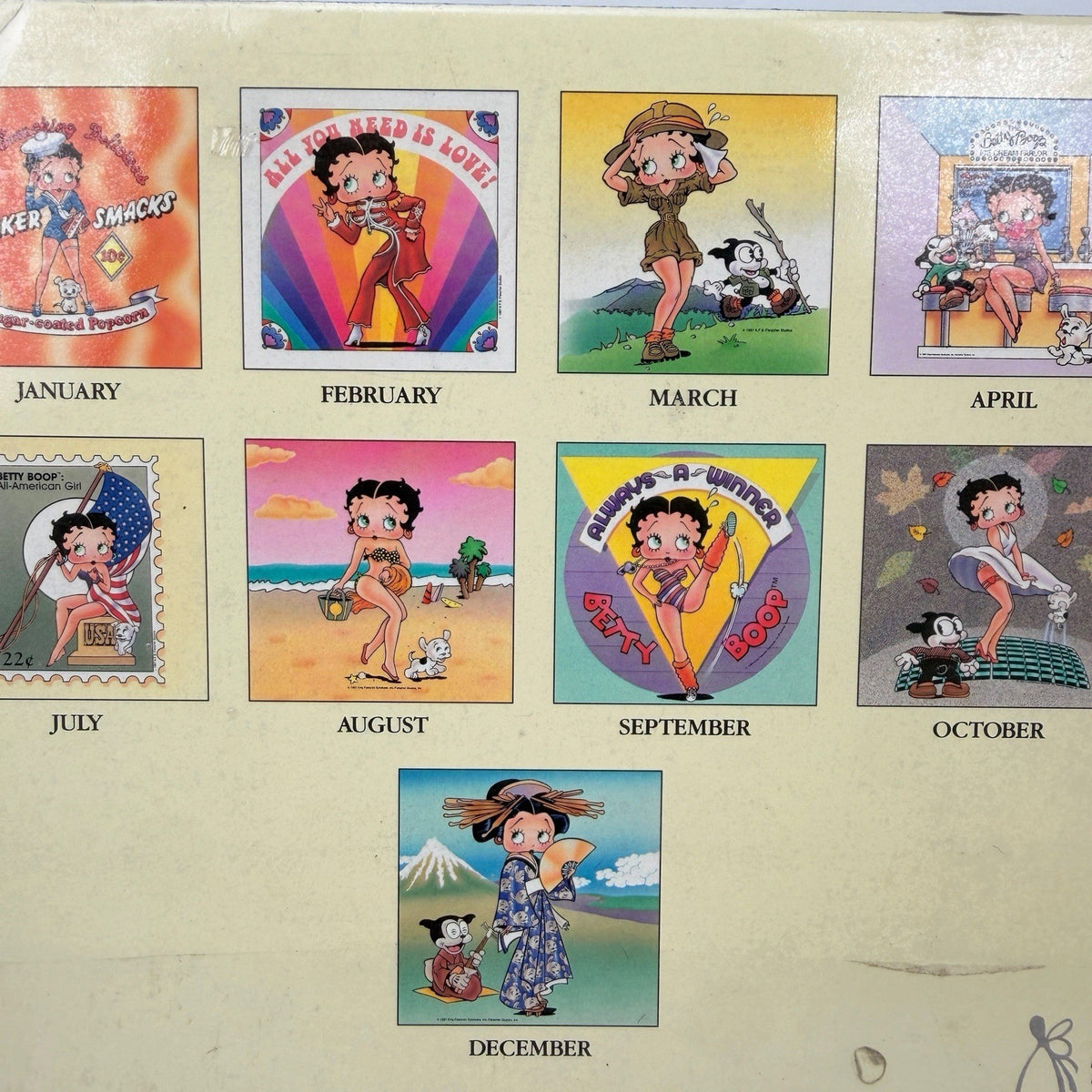Vintage Sealed BETTY BOOP 1989 Calendar 16 Month 1988 Wall Art