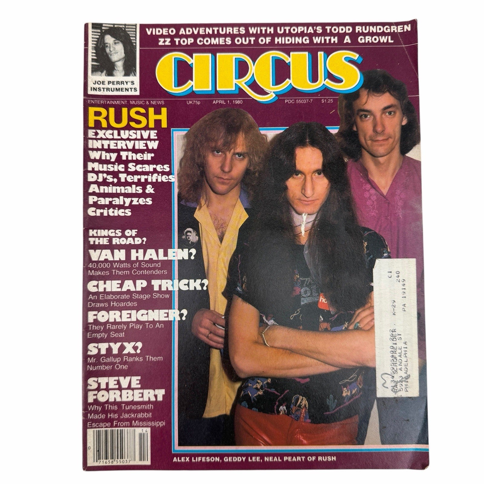 CIRCUS Magazine April 1980 Rush Prog Van Halen Cheap Trick Styx Foreigner ZZ Top