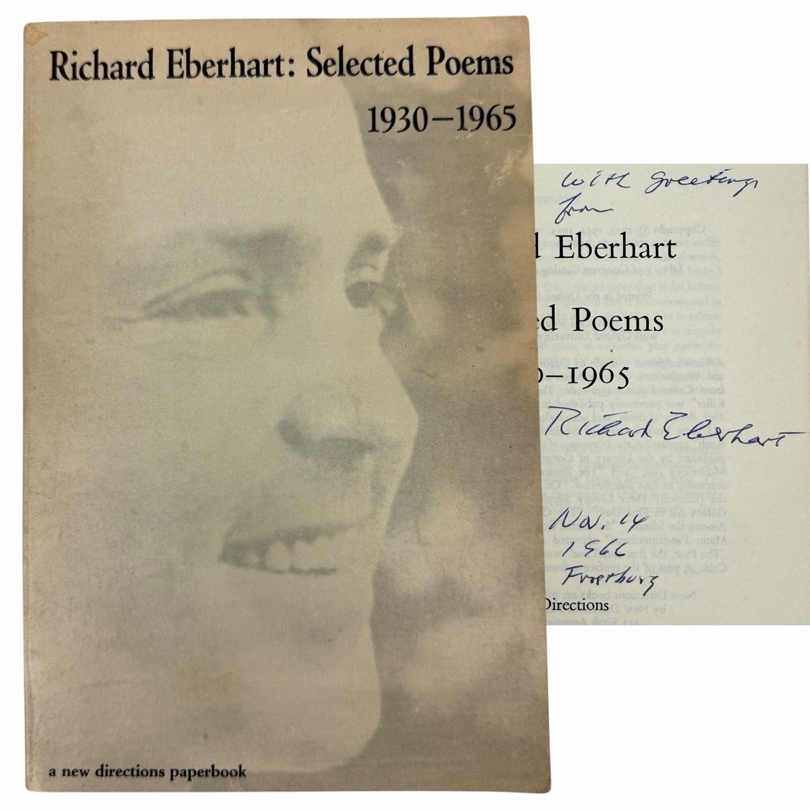 SIGNED Richard Eberhart: Selected Poems 1930-1965 New Direction NDP198 Pulitzer
