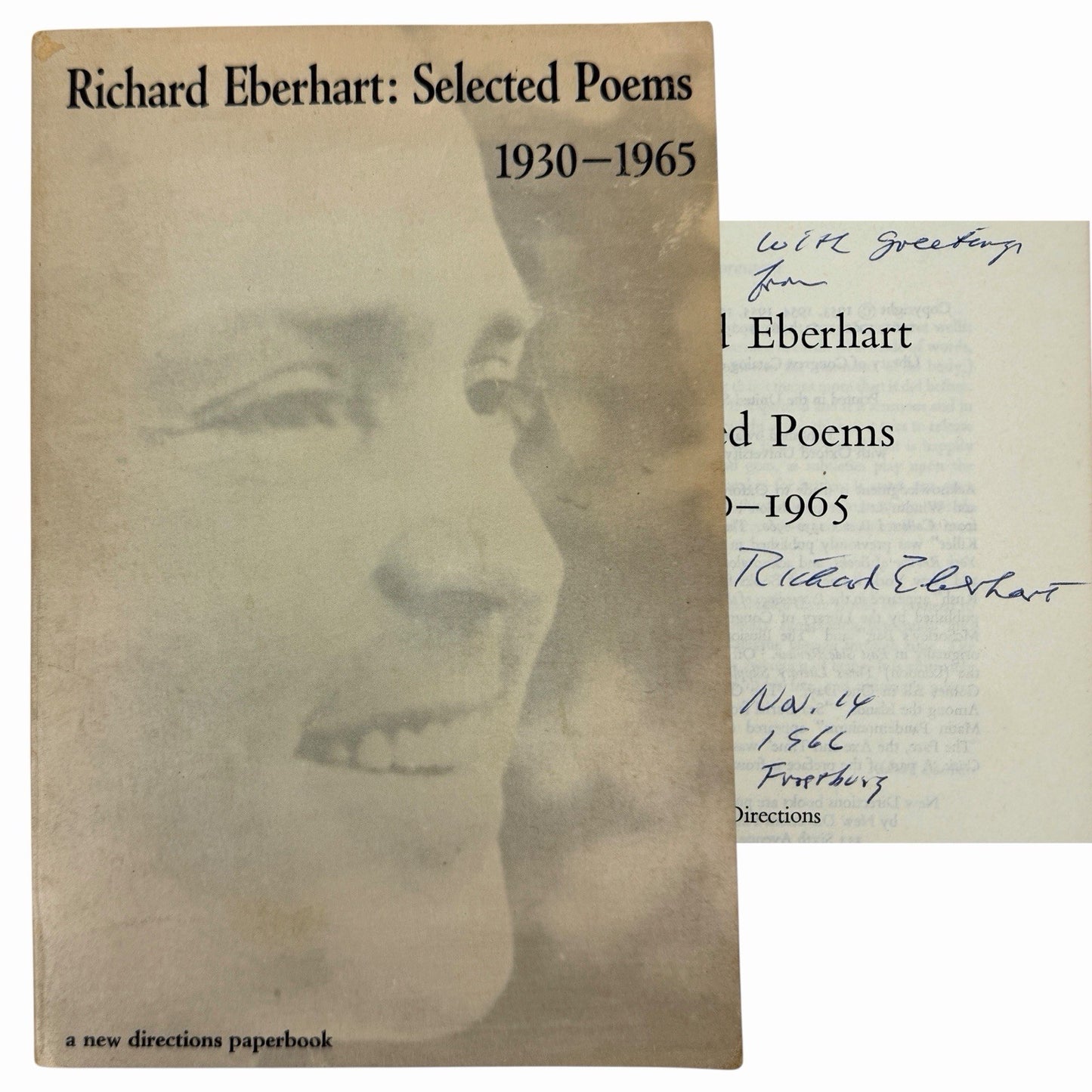 SIGNED Richard Eberhart: Selected Poems 1930-1965 New Direction NDP198 Pulitzer