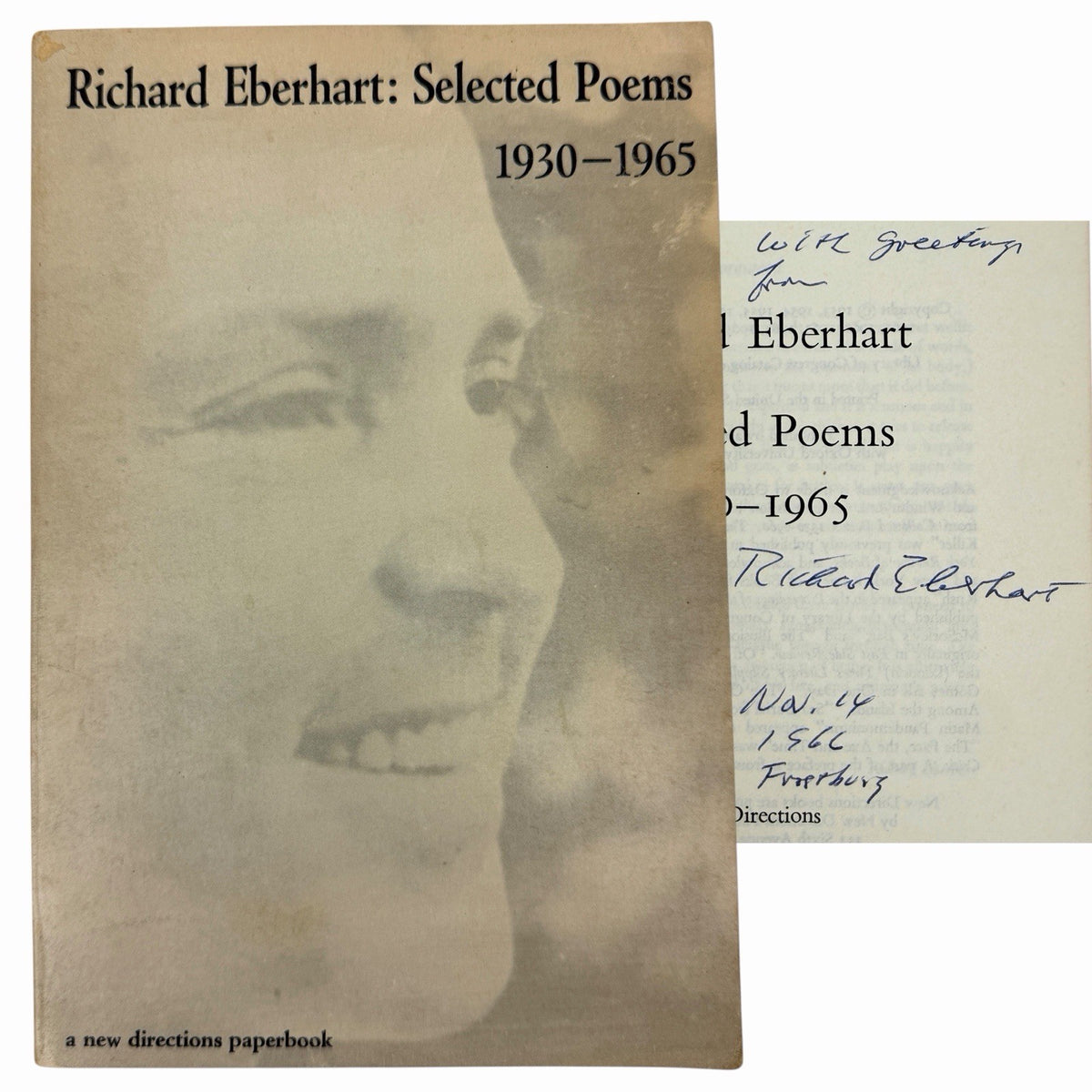 SIGNED Richard Eberhart: Selected Poems 1930-1965 New Direction NDP198 Pulitzer