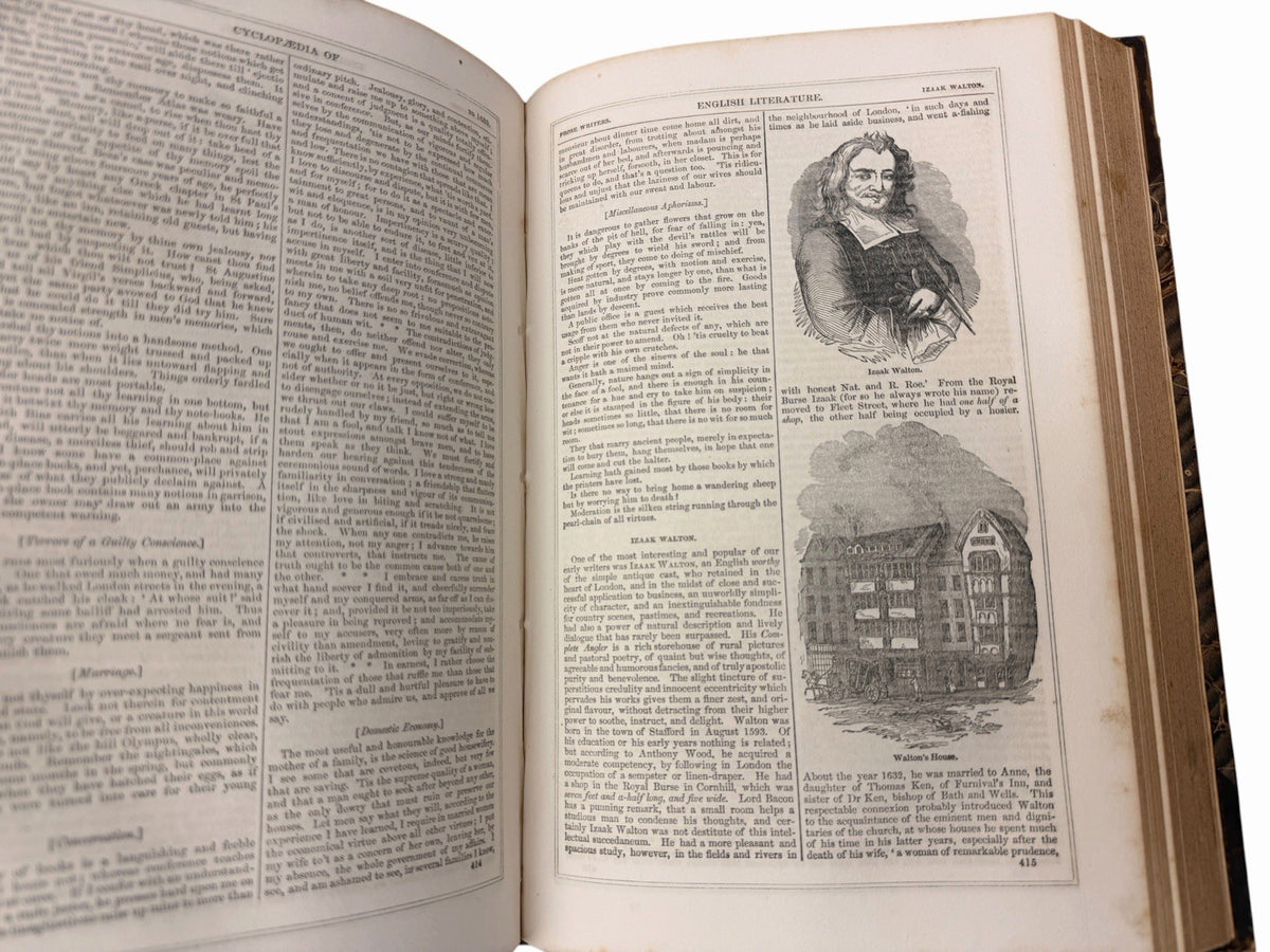 1847 CYCLOPAEDIA OF ENGLISH LITERATURE Volumes 1 & 2 by R. CHAMBERS Antique Book