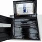 LEE SANDS Black EEL SKIN LEATHER Bifold Wallet RFID Window Flap NEW IN BOX