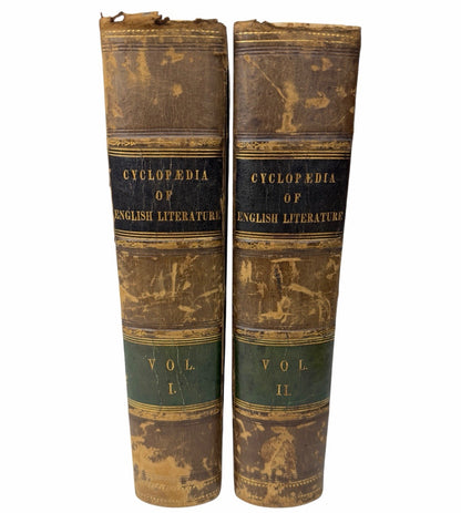 1847 CYCLOPAEDIA OF ENGLISH LITERATURE Volumes 1 & 2 by R. CHAMBERS Antique Book