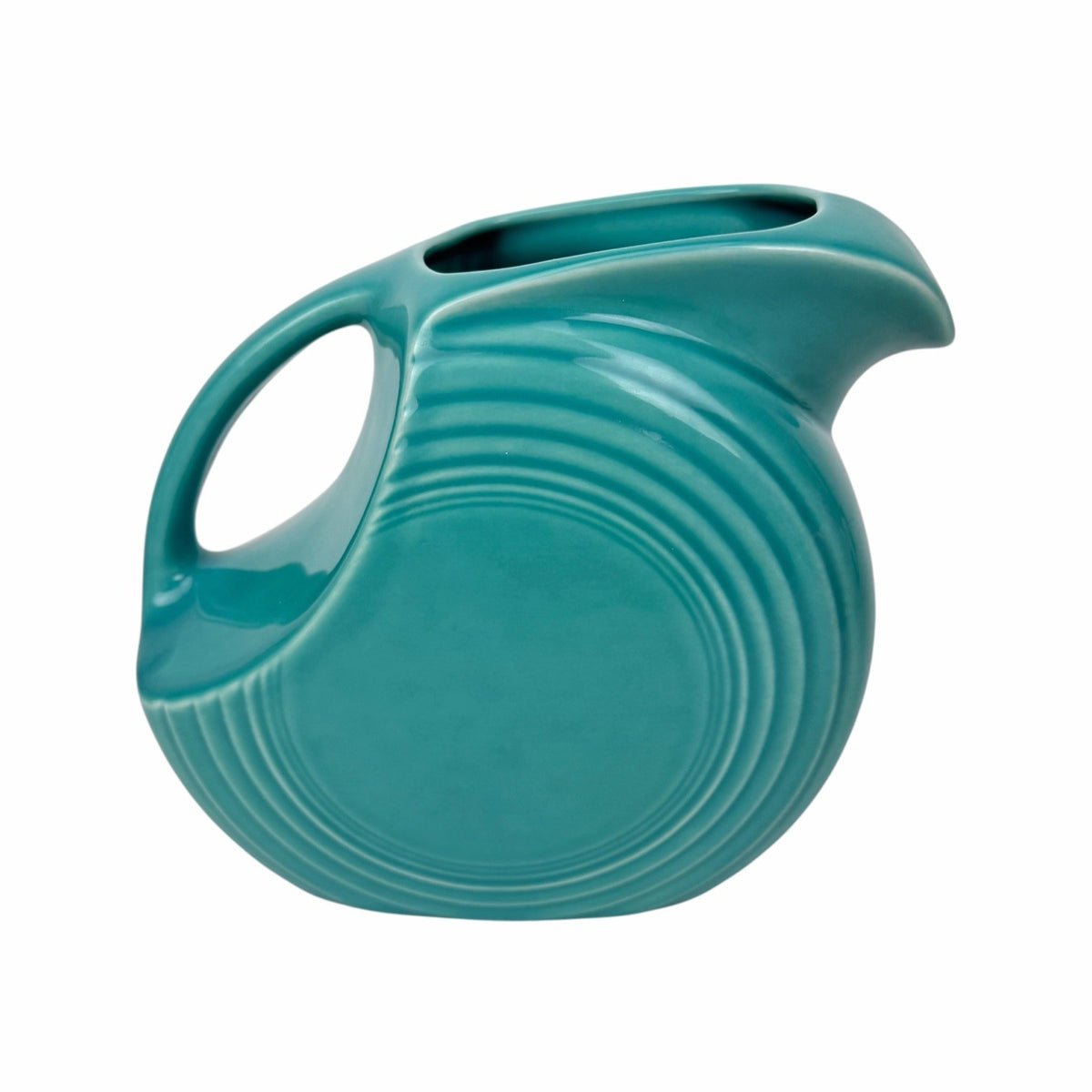 Vintage FIESTAWARE Turquoise Green 7" Large Disc Pitcher HL Homer Laughlin USA