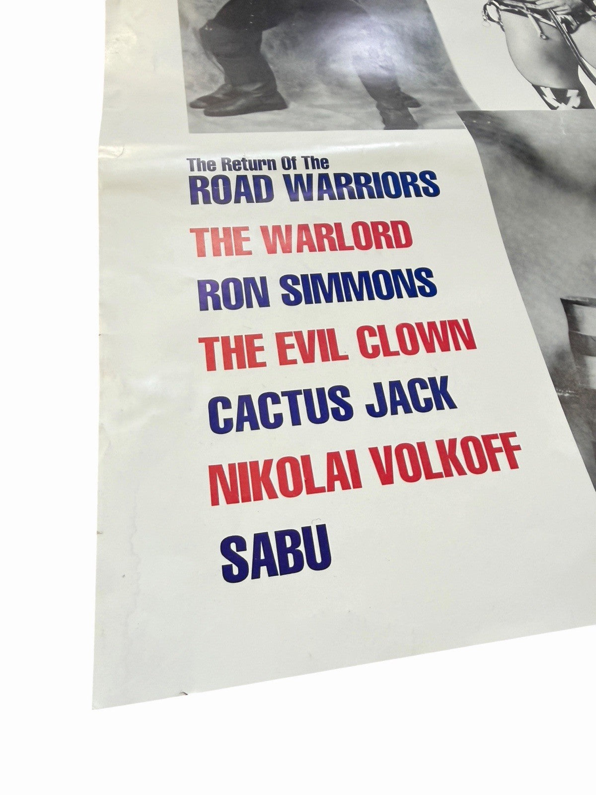 Vintage 1990s IWAS Superstar Wrestling Poster SABU Cactus Jack ROAD WARRIORS ECW