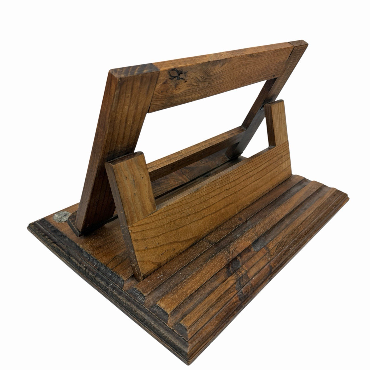 Vintage Spanish Carved Wood Tabletop Missal Book Music Stand Lectern Molded Base